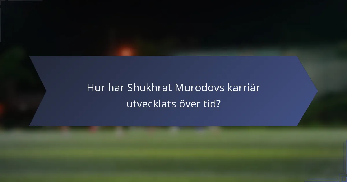 Hur har Shukhrat Murodovs karriär utvecklats över tid?