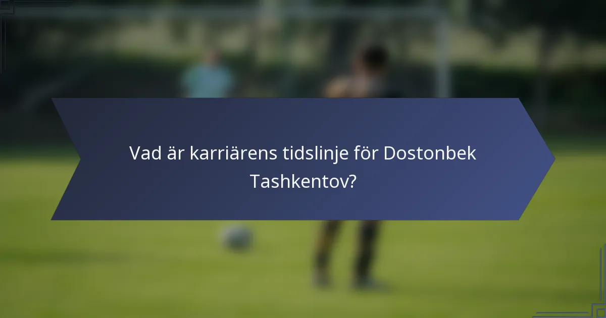 Vad är karriärens tidslinje för Dostonbek Tashkentov?