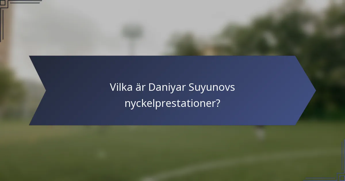 Vilka är Daniyar Suyunovs nyckelprestationer?
